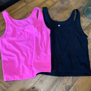 Crz Yoga Women's Pink and Black Tank Tops